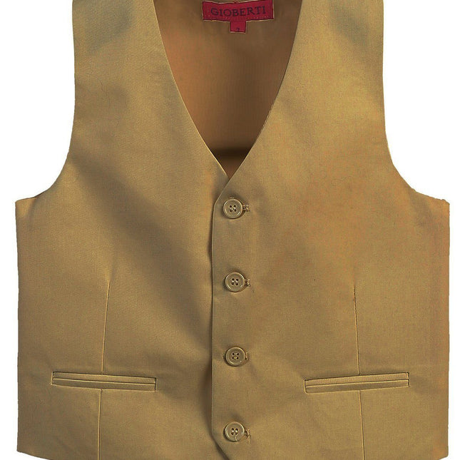 Khaki Boys 4-Button Suit Vest Gioberti Vest - Paul Malone.com