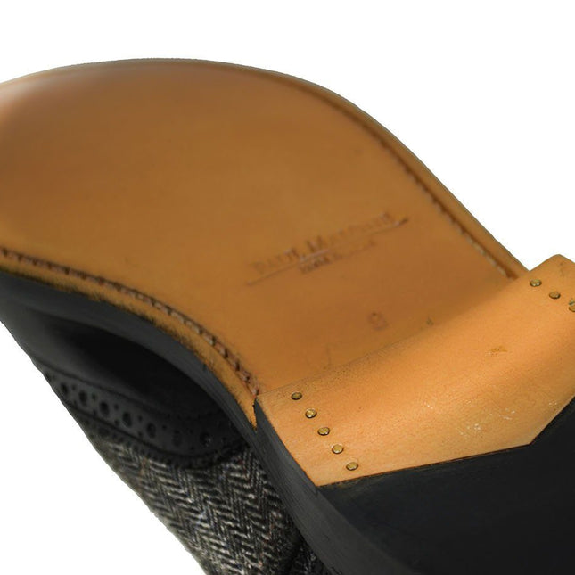 VERONA Black Leather and Textile Full Brogue Oxfords Paul Malone Shoes - Paul Malone.com