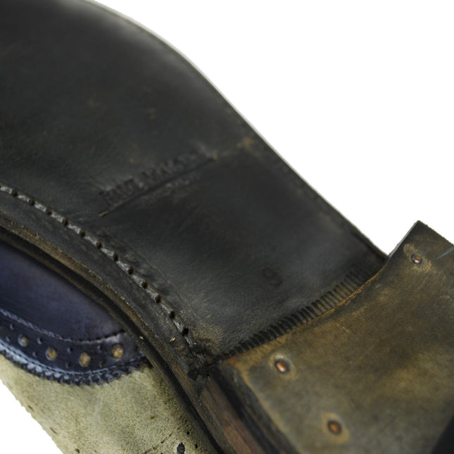 VERONA Full Leather Grey and Navy Wing Tip Oxfords Paul Malone Shoes - Paul Malone.com