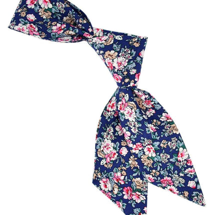 Dark Blue, Pink and Beige Floral Women's Tie Tie Passion Womens Ties - Paul Malone.com