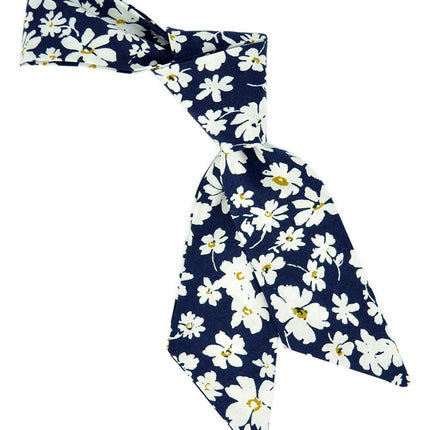 Navy and White Daisy Women's Hair Tie Tie Passion Womens Ties - Paul Malone.com
