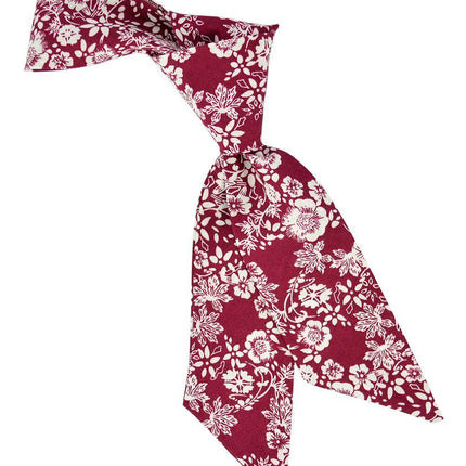 Burgundy and Ivory Floral Hair Tie Tie Passion Womens Ties - Paul Malone.com