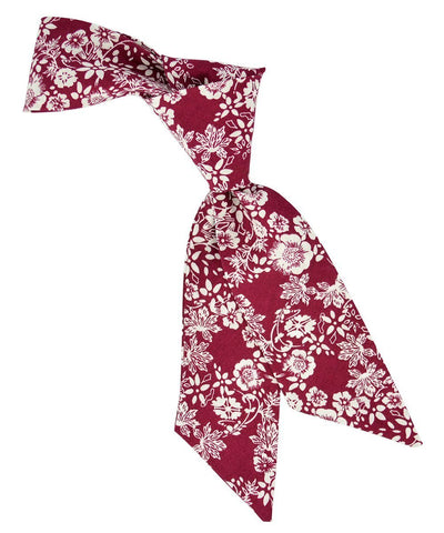 Burgundy and Ivory Floral Hair Tie Tie Passion Womens Ties - Paul Malone.com