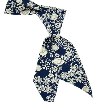 Navy and Ivory Floral Women's Tie Tie Passion Womens Ties - Paul Malone.com