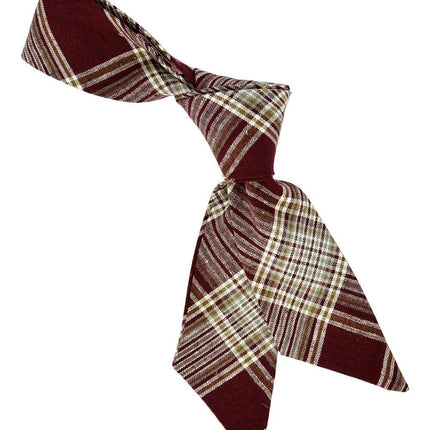 Burgundy Plaid Women's Hair Tie Tie Passion Womens Ties - Paul Malone.com