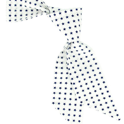 White and Navy Star Pattern Hair Tie Tie Passion Womens Ties - Paul Malone.com