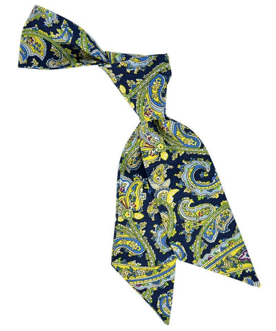 Navy, Green and Yellow Paisley Pattern Womens Tie Tie Passion Womens Ties - Paul Malone.com