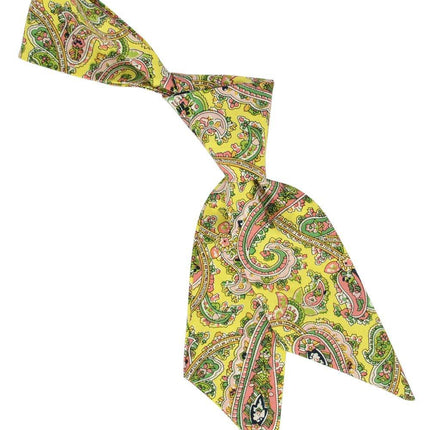 Yellow, Green and Pink Paisley Pattern Hair Tie Tie Passion Womens Ties - Paul Malone.com