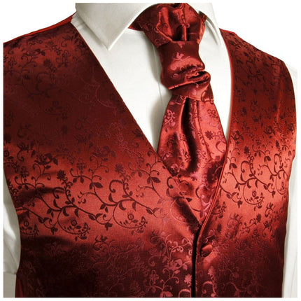 Burgundy Vines Tuxedo Vest Set Paul Malone Vest - Paul Malone.com