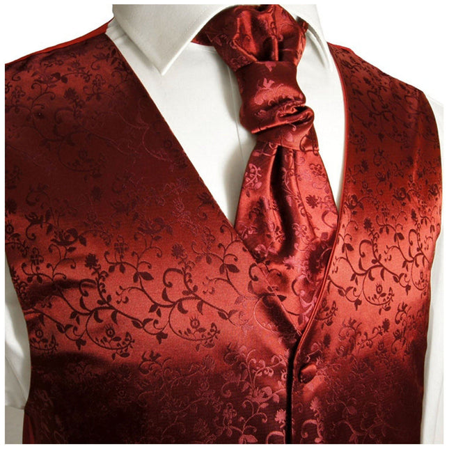 Burgundy Vines Tuxedo Vest Set Paul Malone Vest - Paul Malone.com