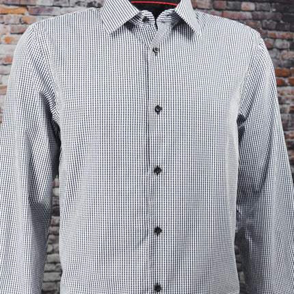 Black and White Gingham Men's Dress Shirt by Cado Cado Shirts - Paul Malone.com