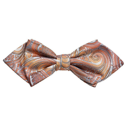 Coral Paisley Silk Bow Tie Paul Malone Bow Ties - Paul Malone.com