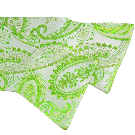 Summer Green Paisley Silk Bow Tie Paul Malone Bow Ties - Paul Malone.com