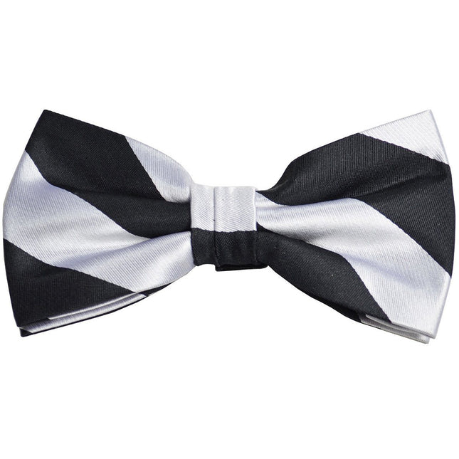 Black and Silver Striped Silk Bow Tie Paul Malone Bow Ties - Paul Malone.com