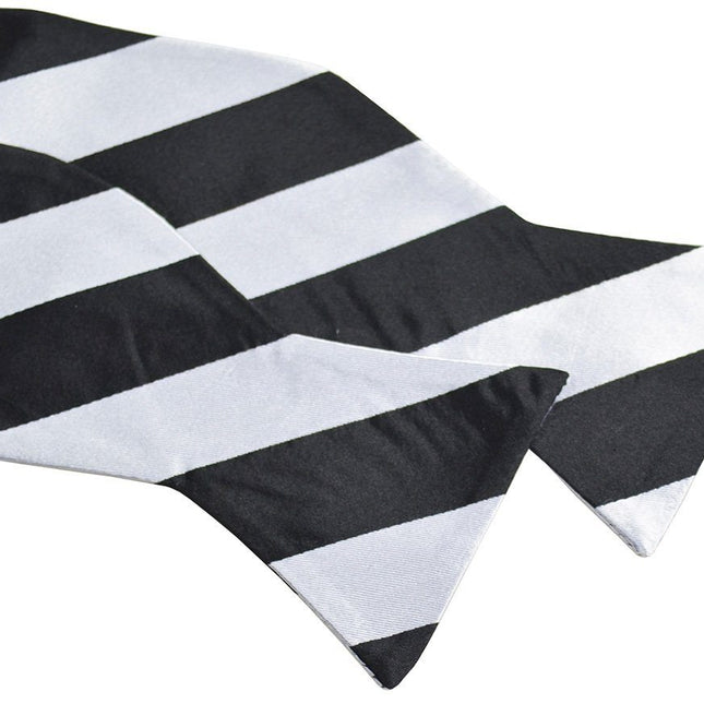 Black and Silver Striped Silk Bow Tie Paul Malone Bow Ties - Paul Malone.com