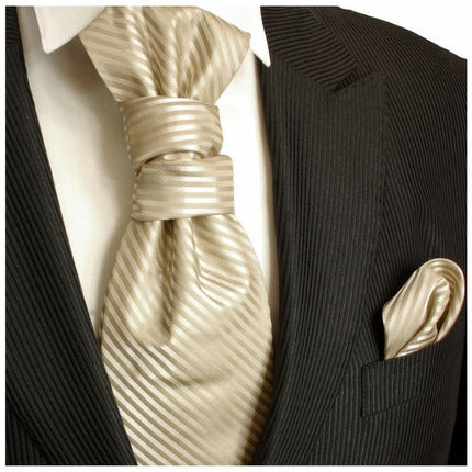 Cappucino Cravat and Pocket Square Set Paul Malone Cravat - Paul Malone.com