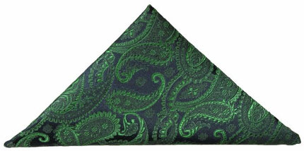 Emerald Green Paisley Cravat and Pocket Square Set Paul Malone Cravat - Paul Malone.com