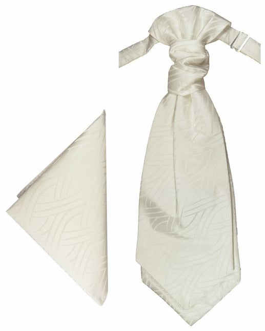 Ivory Cravat and Pocket Square Set Paul Malone Cravat - Paul Malone.com