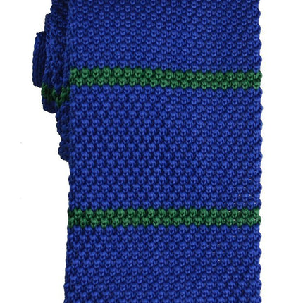 Blue and Green Striped Knit Tie Paul Malone Ties - Paul Malone.com