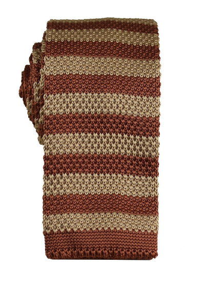 Maroon and Gold Striped Knit Tie Paul Malone Ties - Paul Malone.com