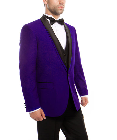 Purple 3 piece Tuxedo with Shawl Lapel Bryan Michaels Suits - Paul Malone.com