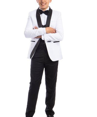 White Boys Suit Tuxedo Set by Perry Ellis Perry Ellis Suits - Paul Malone.com