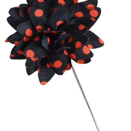Black and Red Polka Dots Lapel Flower Paul Malone Lapel Flower - Paul Malone.com