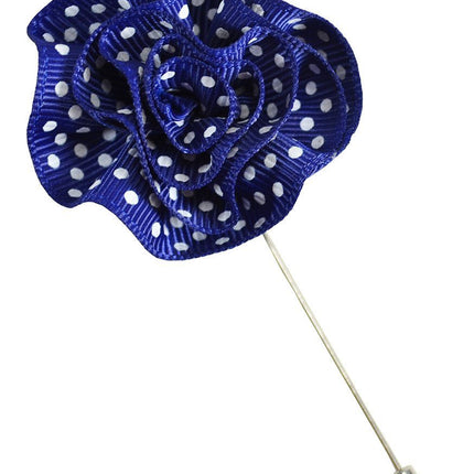Navy and White Polka Dot Lapel Flower Paul Malone Lapel Flower - Paul Malone.com