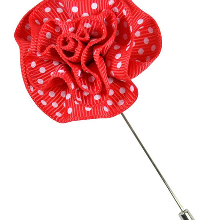 Red and White Polka Dot Lapel Flower Paul Malone Lapel Flower - Paul Malone.com