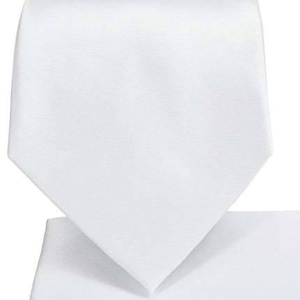 Solid White Necktie and Pocket Square Paul Malone Ties - Paul Malone.com