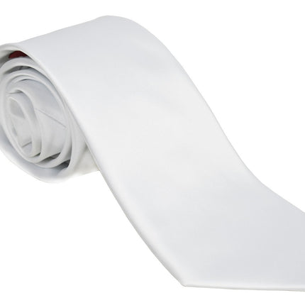 Solid White Necktie and Pocket Square Paul Malone Ties - Paul Malone.com