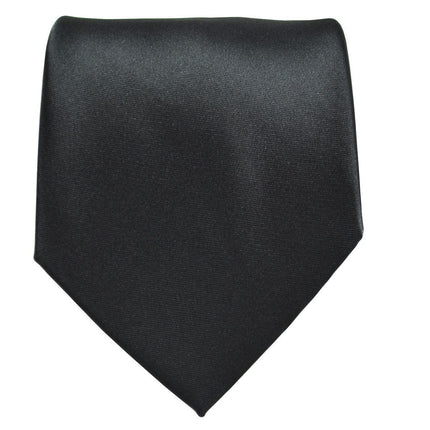 Solid Black Necktie and Pocket Square Vittorio Farina Ties - Paul Malone.com