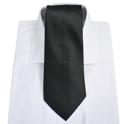 Solid Black Necktie and Pocket Square Vittorio Farina Ties - Paul Malone.com