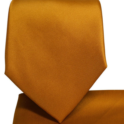 Solid Cadmium Orange Necktie and Pocket Square Paul Malone Ties - Paul Malone.com