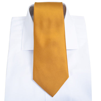 Solid Cadmium Orange Necktie and Pocket Square Paul Malone Ties - Paul Malone.com