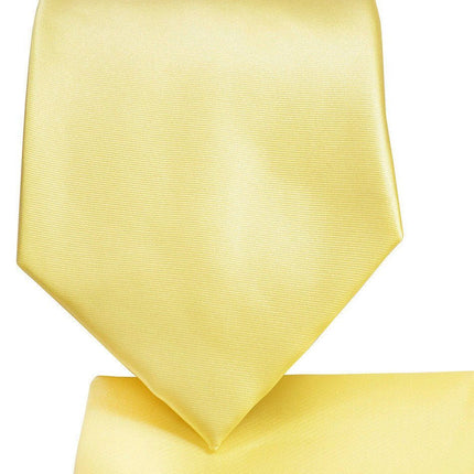 Solid Lite Yellow Necktie and Pocket Square Paul Malone Ties - Paul Malone.com
