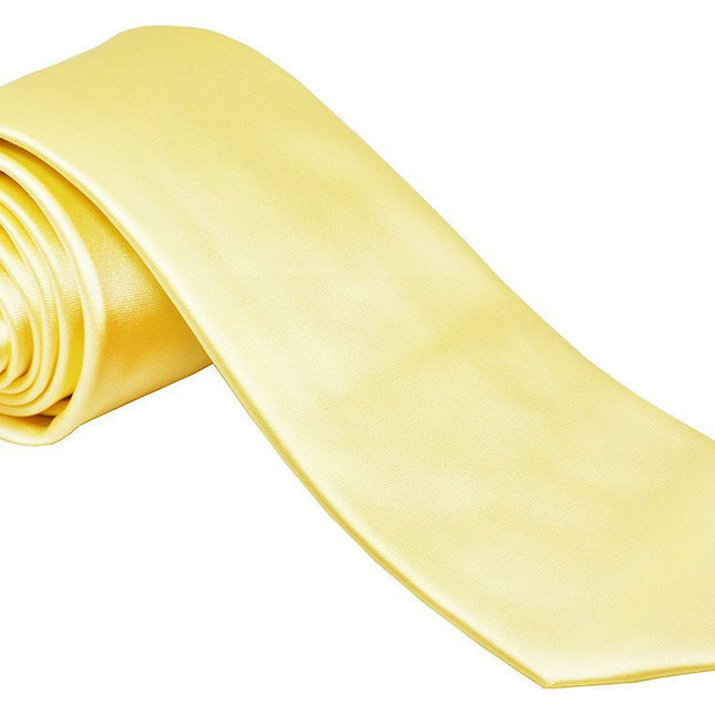 Solid Lite Yellow Necktie and Pocket Square Paul Malone Ties - Paul Malone.com