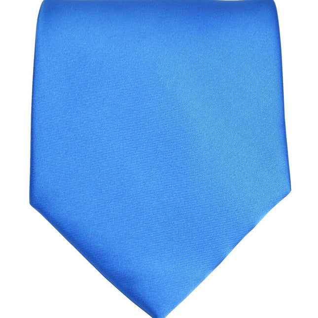 Solid Blue Necktie and Pocket Square Paul Malone Ties - Paul Malone.com