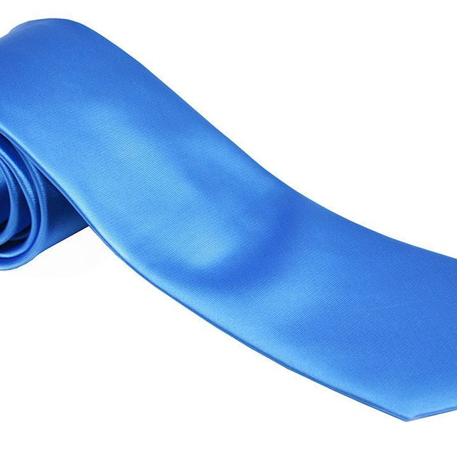 Solid Blue Necktie and Pocket Square Paul Malone Ties - Paul Malone.com