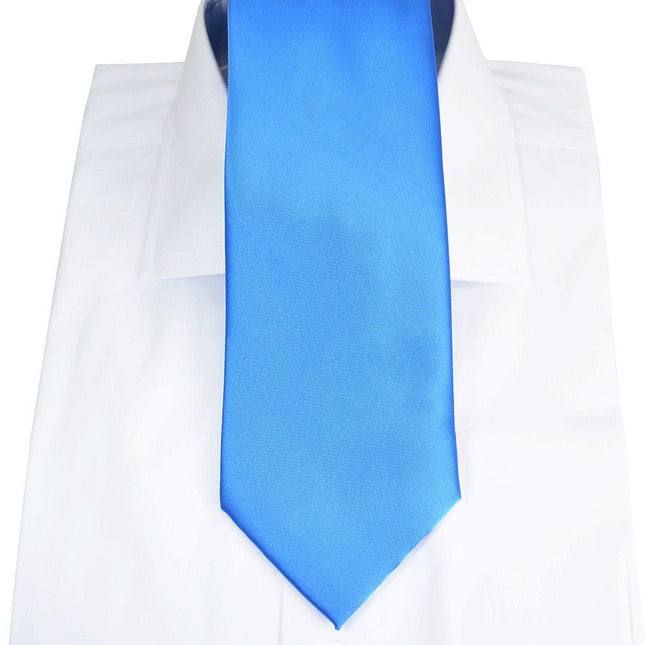 Solid Blue Necktie and Pocket Square Paul Malone Ties - Paul Malone.com