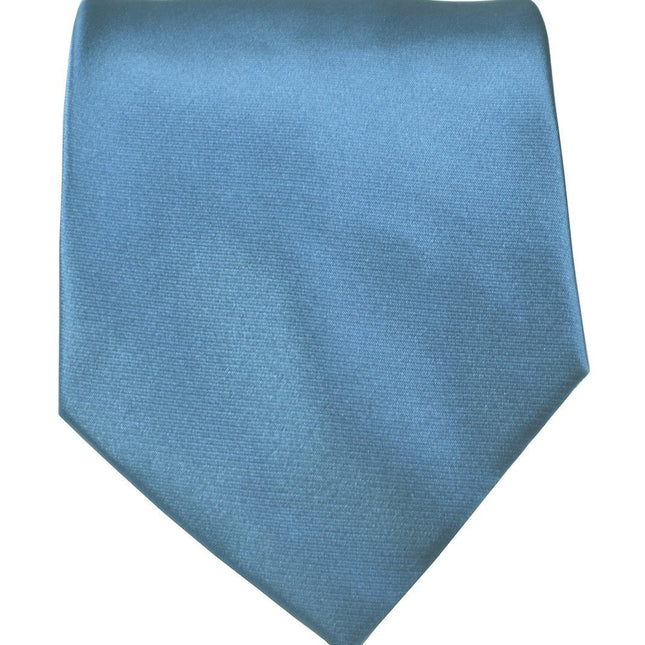 Solid Glaucous Blue Necktie and Pocket Square Paul Malone Ties - Paul Malone.com