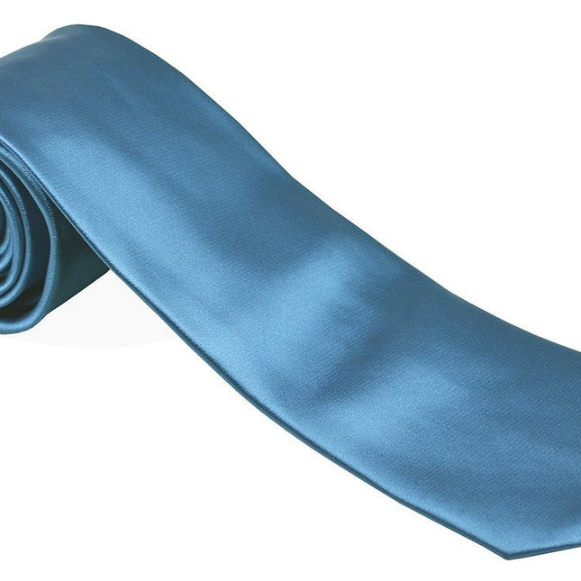 Solid Glaucous Blue Necktie and Pocket Square Paul Malone Ties - Paul Malone.com