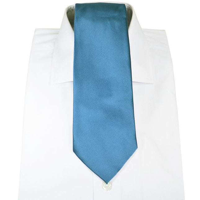 Solid Glaucous Blue Necktie and Pocket Square Paul Malone Ties - Paul Malone.com