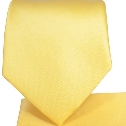 Solid Yellow Necktie and Pocket Square Paul Malone Ties - Paul Malone.com