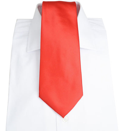 Solid Bright Red Men's Necktie Paul Malone Ties - Paul Malone.com
