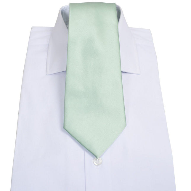 Solid Mint Necktie and Pocket Square Paul Malone Ties - Paul Malone.com