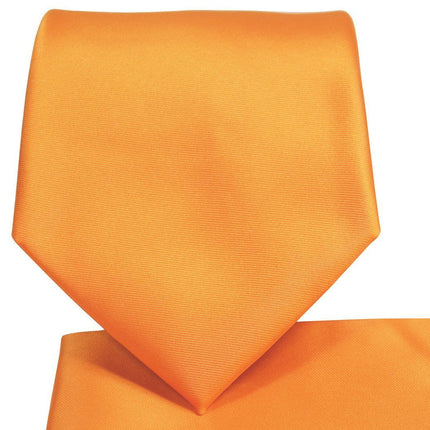 Solid Orange Necktie and Pocket Square Paul Malone Ties - Paul Malone.com