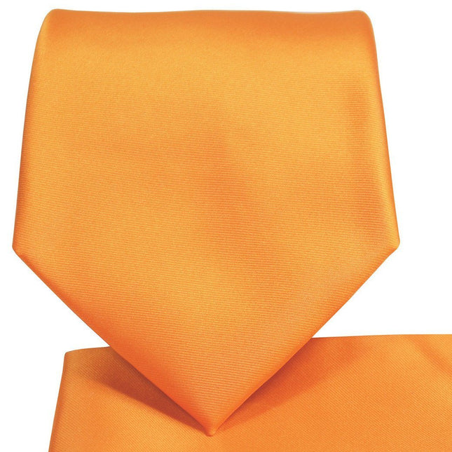 Solid Orange Necktie and Pocket Square Paul Malone Ties - Paul Malone.com