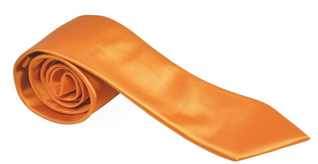 Solid Orange Necktie and Pocket Square Paul Malone Ties - Paul Malone.com