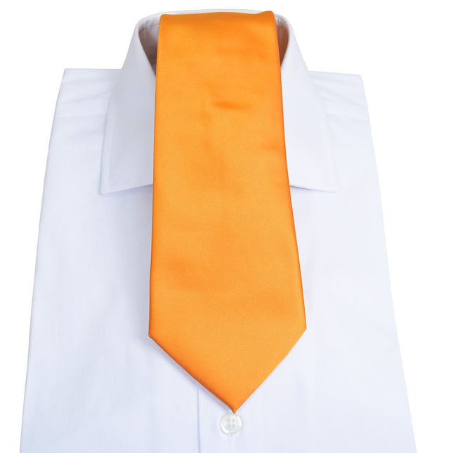 Solid Orange Necktie and Pocket Square Paul Malone Ties - Paul Malone.com